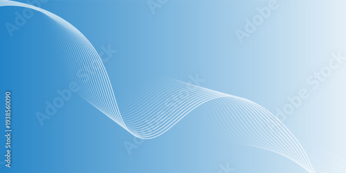 Abstract white wavy glowing lines on a blue background. Futuristic digital high-technology pattern. Health Care concept. Vector illustration