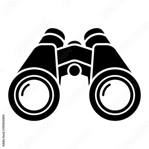 Binoculars icon vector silhouette symbol for vision, search and observation