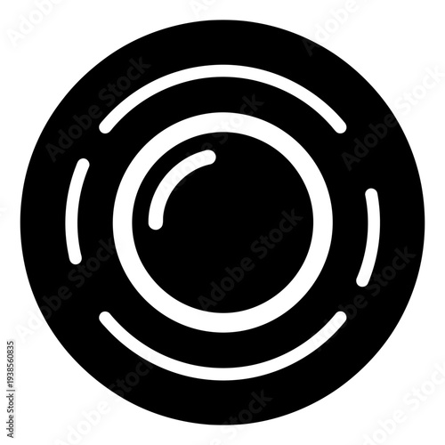 Camera Lens Icon and Abstract Eye Symbol Vector Illustration