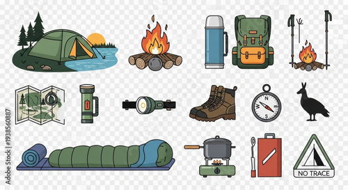 Camping and Hiking Gear Collection for Outdoor Adventures.