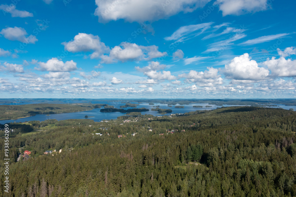 Obraz premium Beautiful forest scenery in Kuopio, Finland.