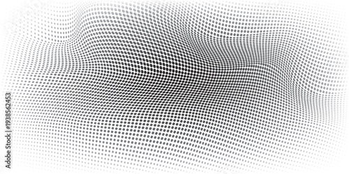 Grunge halftone gradient background. Faded grit noise texture. White and black sand wallpaper. Retro pixelated backdrop. Anime or manga style comic overlay art