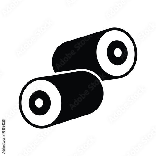 Minimalist Maki Sushi Roll Icon, Black and White Vector Illustration of Japanese Cuisine Food Symbol