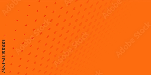 Orange halftone dots abstract pattern with dark and bright gradient background. digital technology style wall texture, cartoon or pop art elements, summer banner or comic.