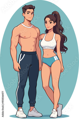 ragazzo ragazza uomo o donna ginnastica aerobica gym yoga fitness palestra vettoriale 