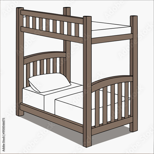 A 3d-rendering-of-a-wooden-bed-frame 