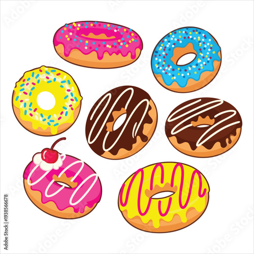 Donuts art dessert illustration image