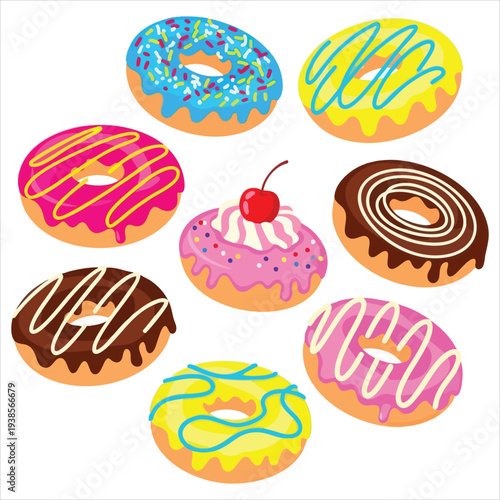 Donuts art dessert illustration image