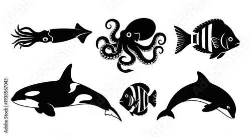 Marine Animals Silhouettes Collection