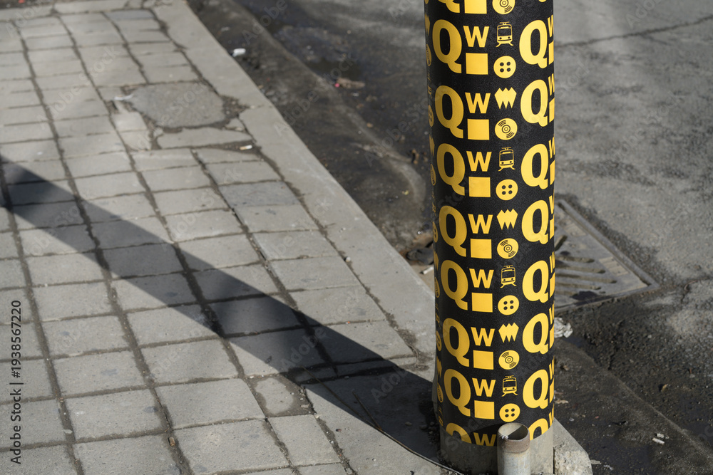 Fototapeta premium graphic design BIA promotional wrap on a pole in Queen West, Toronto