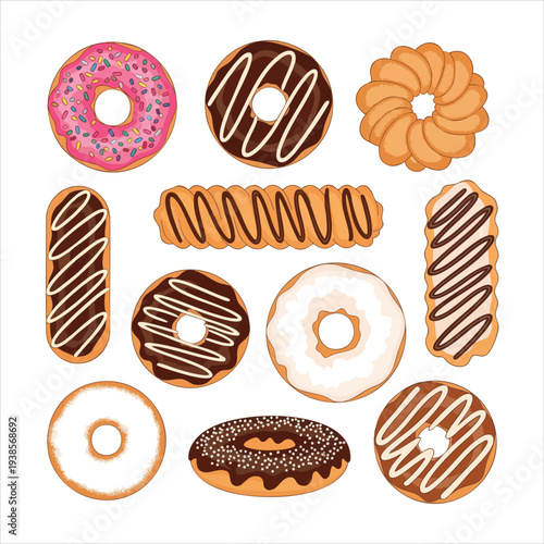 Donuts art dessert illustration image