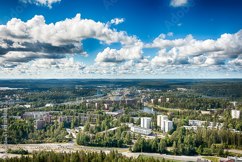 Beautiful forest scenery in Kuopio, Finland. HDR.