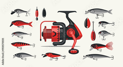 Fishing Reel and Lures Collection for Anglers.