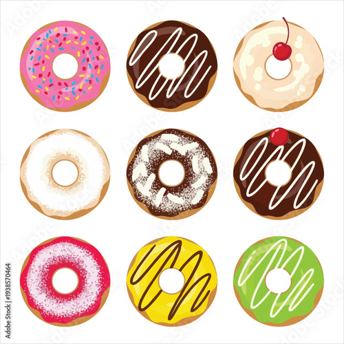 Donuts art dessert illustration image