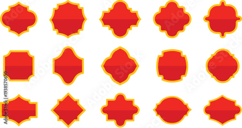 Blank Frame Sticker Label Badge Set Decorative Badge Shapes Vector Collection