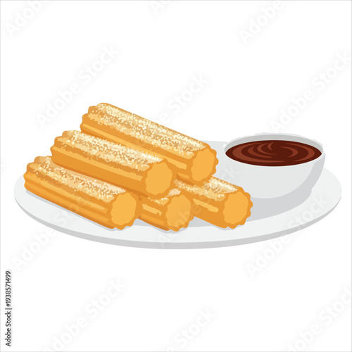 Churros art dessert illustration image