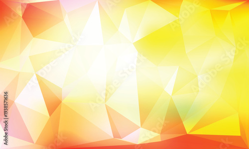 Geometric polygonal pattern in shades of yellow orange and red