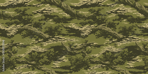 Abstract Hunting Camouflage Background. Digital camo seamless pattern. Woodland