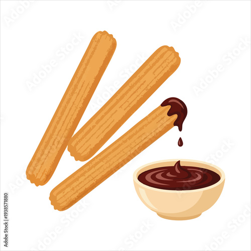 Churros art dessert illustration image