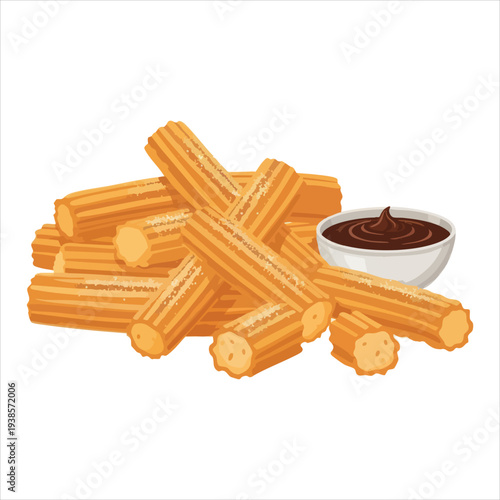 Churros art dessert illustration image