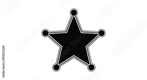 A stark black sheriff s star badge is prominently displayed against a clean white background a striking silhouette high quality