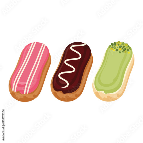 Éclair art dessert illustration image