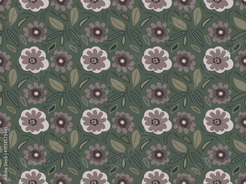 Pastel spring floral flower garden. Seamless vector pattern for design and decoration. 