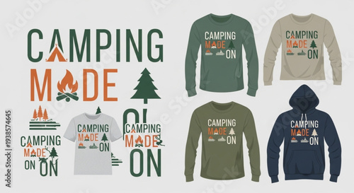 Camping Made On Graphic Design and Apparel Mockups.