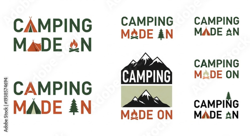 Camping Made On Graphic Designs with Nature Elements.
