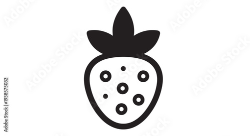 Simple stylized vector graphic illustration of a ripe white strawberry 