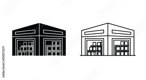 Modern minimalist garage doors Vector