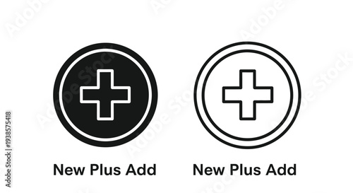 Modern plus minus icons set Vector