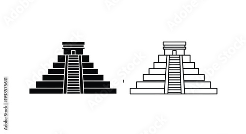 Ancient step pyramid adobe stock Vector