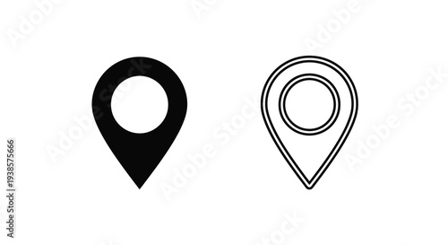Modern location pin icons set Vector