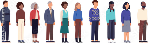 man and women standing by the professional look.