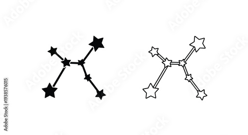 Abstract star constellation network design Vector