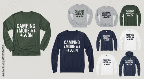 Camping Mode On Graphic Design Apparel Collection.