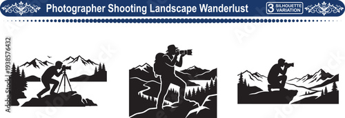 Photographer Shooting Landscape for Wanderlust, Concept of Creative Travel and Nature Discovery