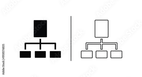 Hierarchy flow chart icons comparison Vector