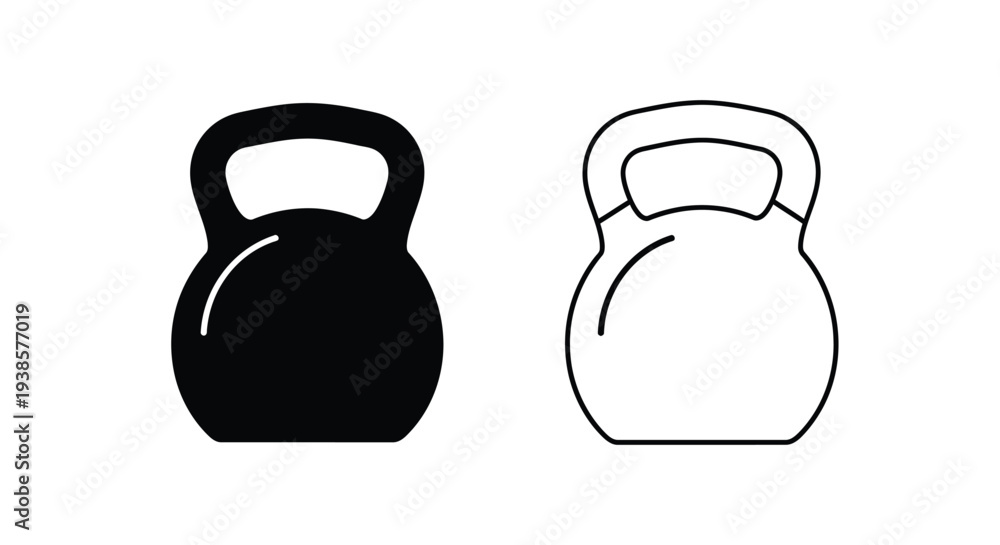 Fototapeta premium Kettlebell weight comparison design Vector