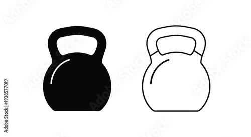 Kettlebell weight comparison design Vector