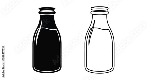 Milk bottle contrast pair Vector