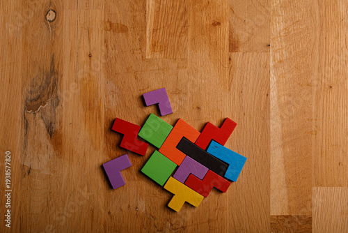Top-down view of colorful p...
