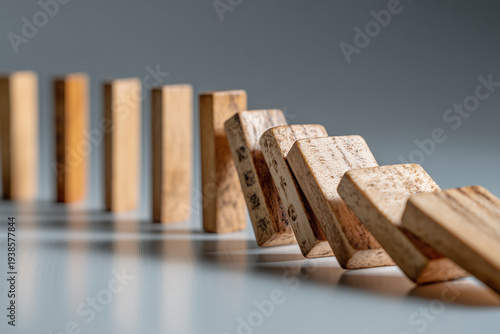 Falling Domino Effect Concept