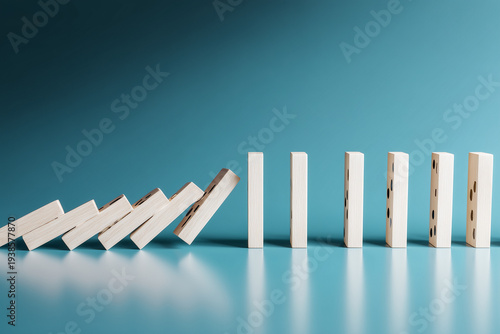 Falling Domino Effect Concept