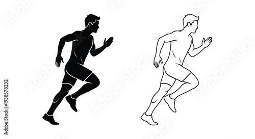Dynamic running silhouette motion Vector