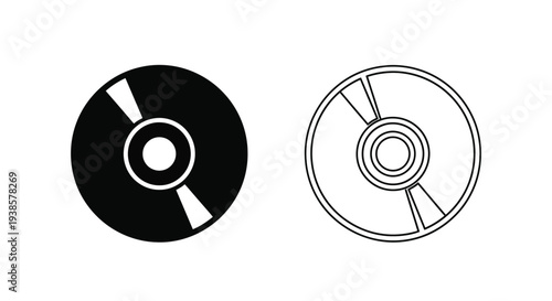 Modern cd and dvd icons set Vector