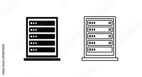 Modern server rack storage icons Vector