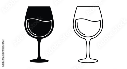 Wine glasses contrast concept Vector