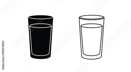 Contrast glasses with liquid levels Vector